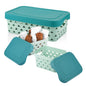 Asian Multi Star Rectangular Basket With Lid (Pastel Blue) 3 Piece - 1 U
