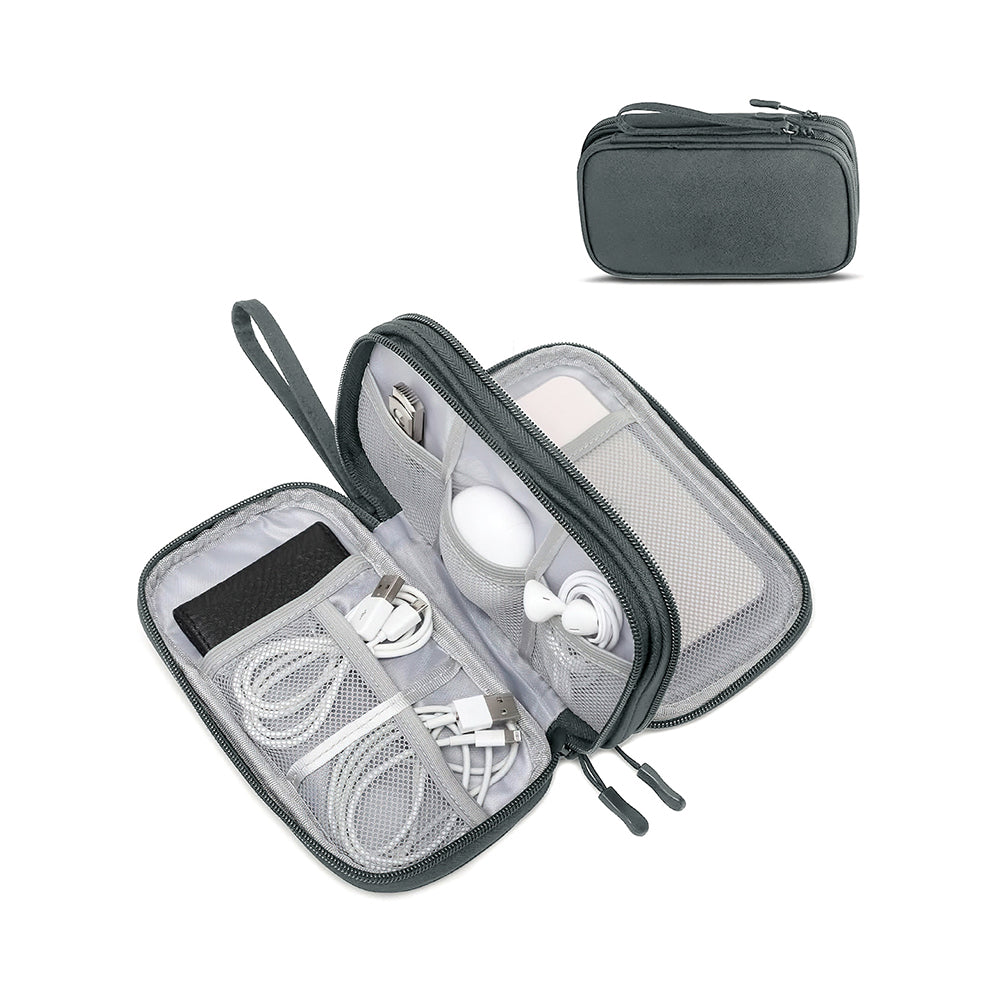 Cortina Mobile Accessories Organiser Pouch - Grey & White