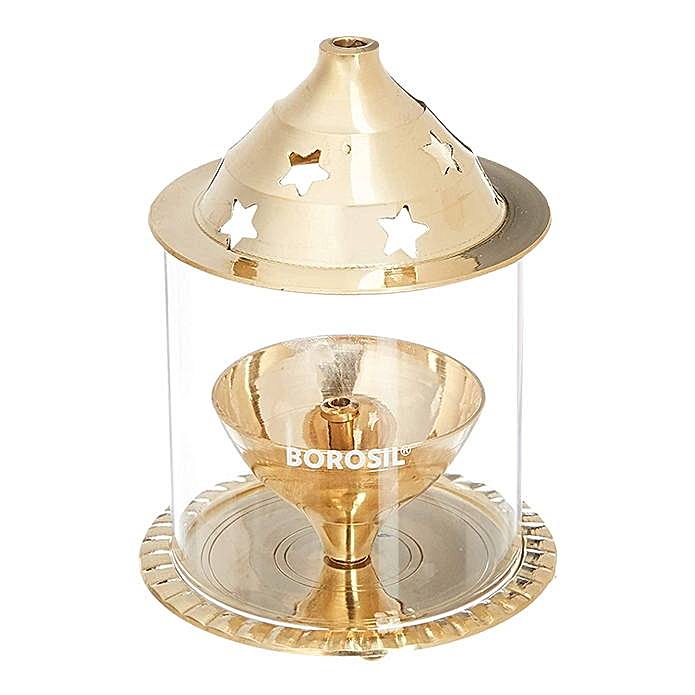 Brass Borosil Akhand Diya Medium - 1 U