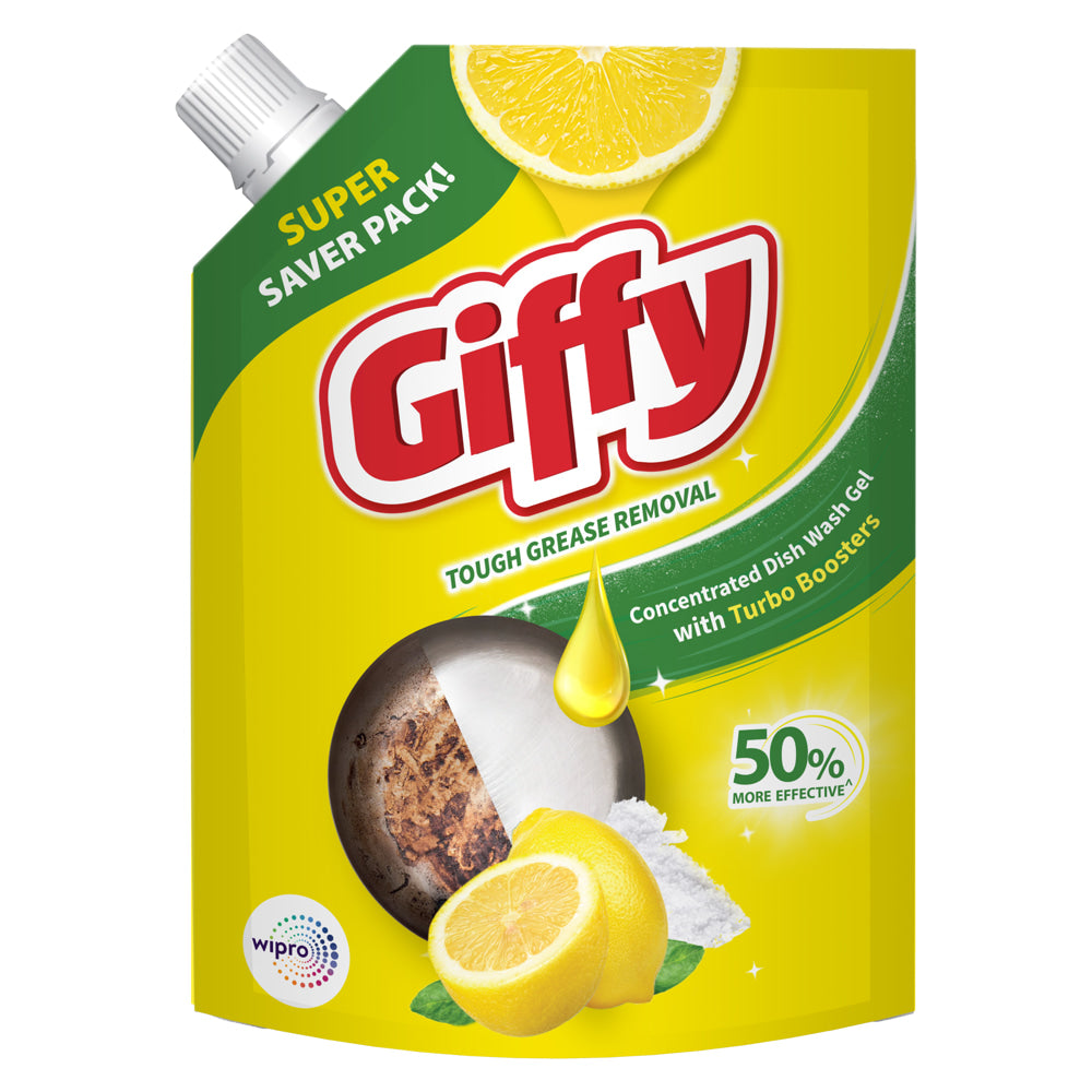 Giffy Dishwash Gel With Active Salt & Lemon - 2 L