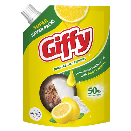 Giffy Dishwash Gel With Active Salt & Lemon - 2 L