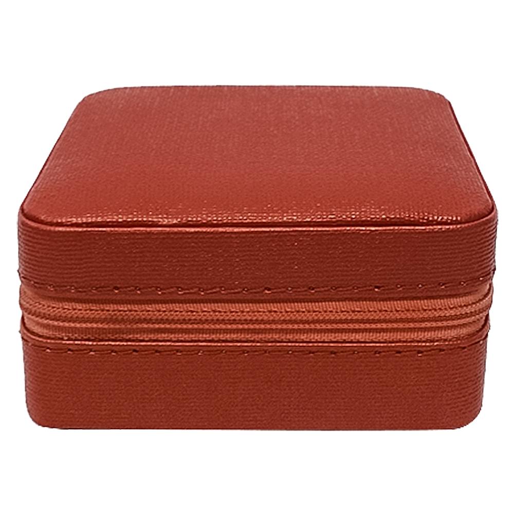 Karv Saffiano Faux Leather Jewellery Box (Orange) - 1 U