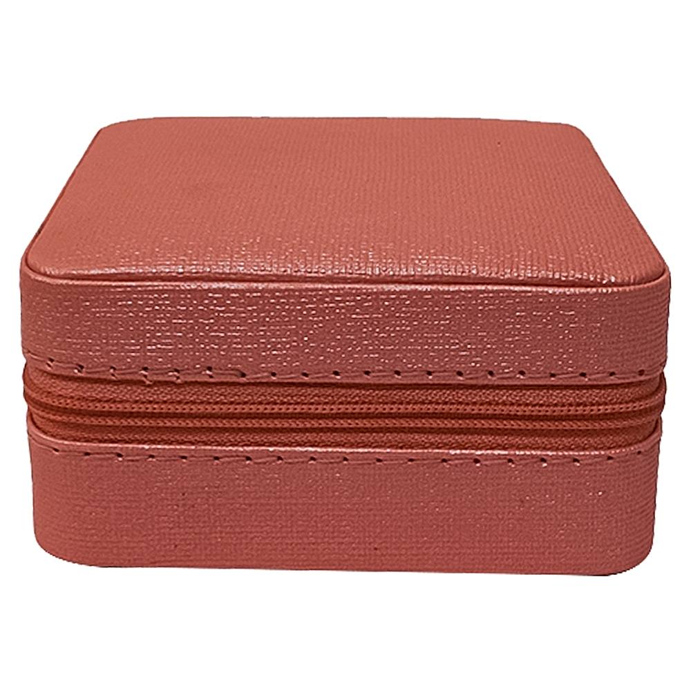 Karv Saffiano Faux Leather Jewellery Box (Peach) - 1 U