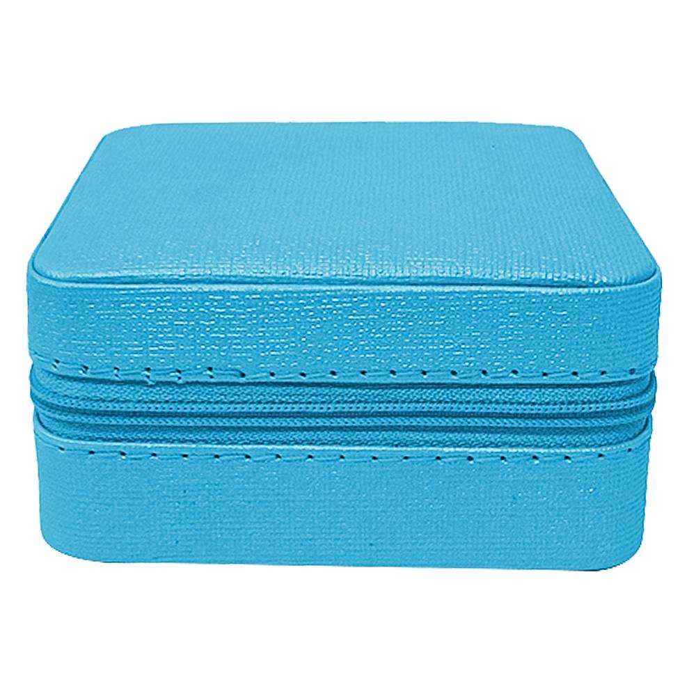 Karv Saffiano Faux Leather Jewellery Box (Blue) - 1 U