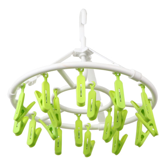 Happy Family Round Easy Dry (18 Hanger) - White & Green - 1 U