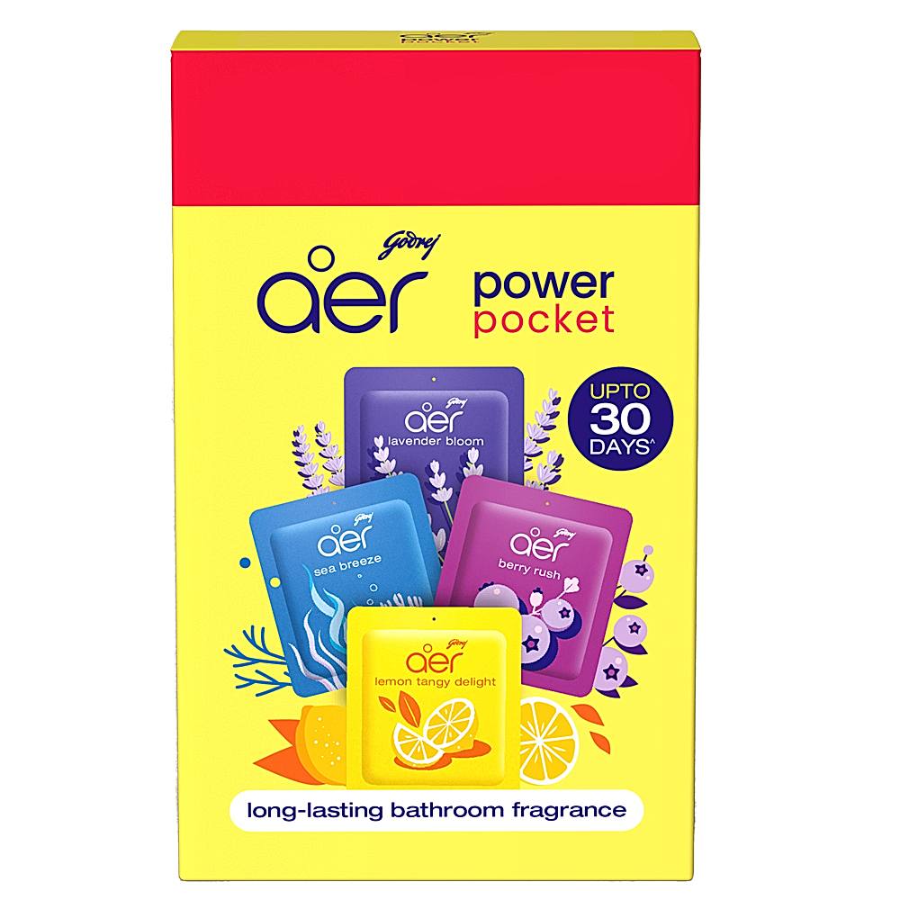 Godrej Aer Bathroom Fragrance Pocket - 10 g x 4 U