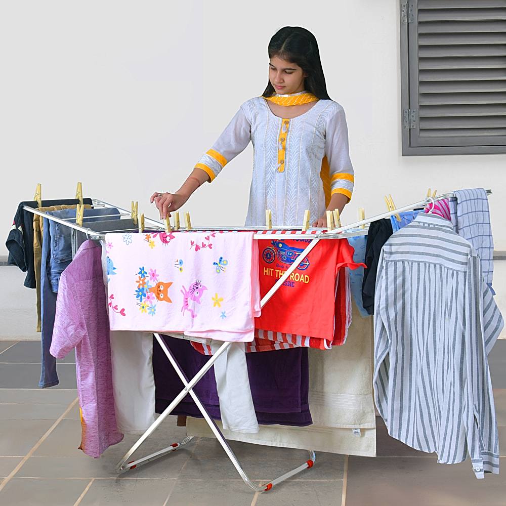 Limetro Stainless Steel Clothes Drying Stand - 1 Unit