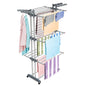 Limetro Stainless Steel Double Pole 3-Layer Cloths Drying Stand - 1 Unit