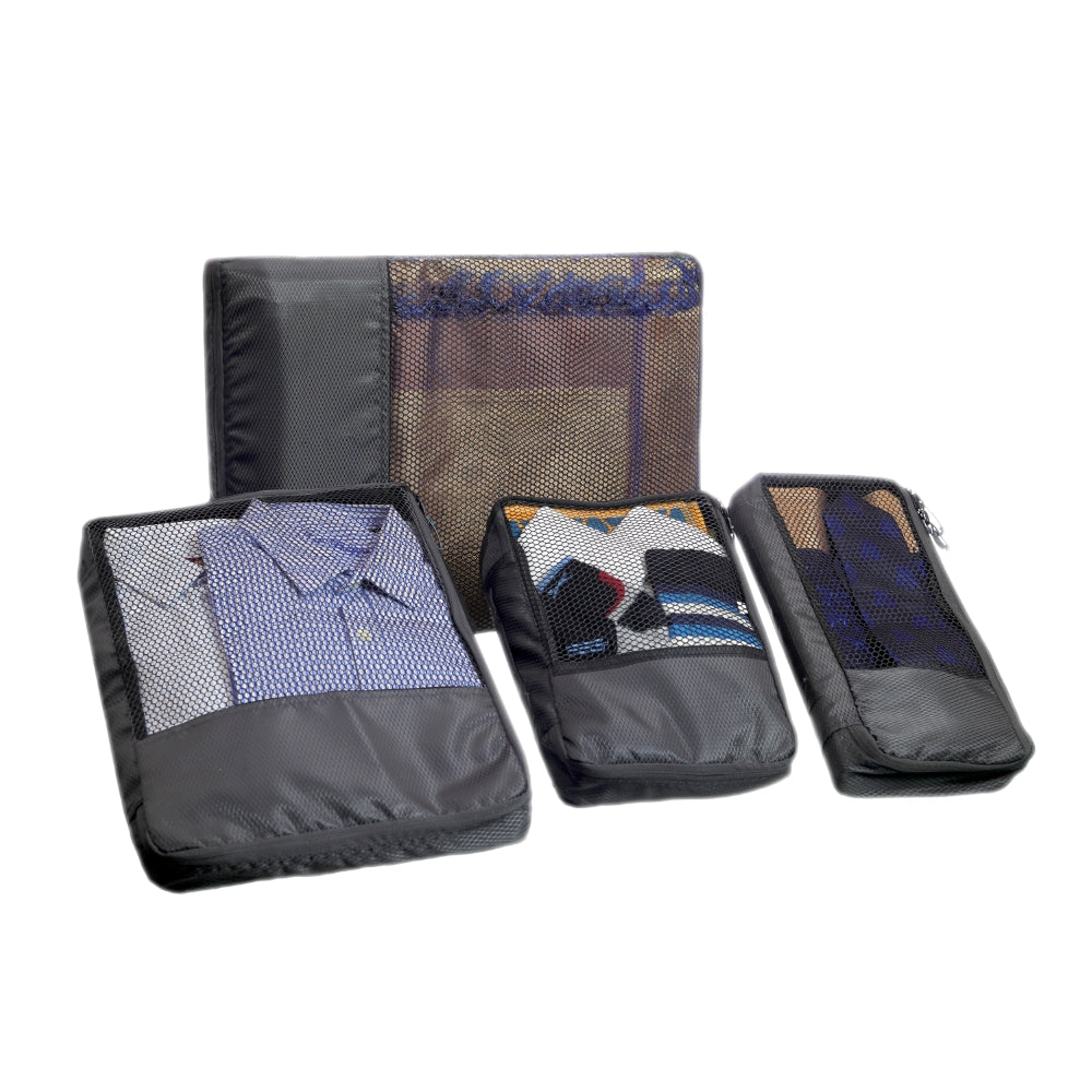 Ecosac Polyester Garment Pouch Organiser (Grey) - Set of 4 - 1 U