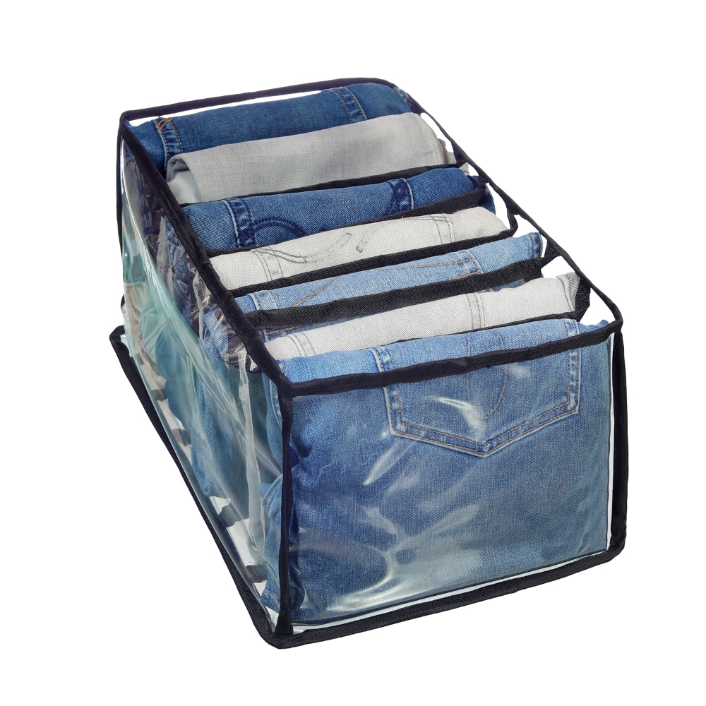 Ecosac Jeans & Trousers PVC Organiser (Black Piping) - 37x20x28 cm - 1 U