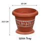Ratan Varli Planter With Plate - No.3 - 1 U