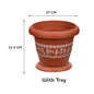 Ratan Varli Planter With Plate - No.4 - 1 U