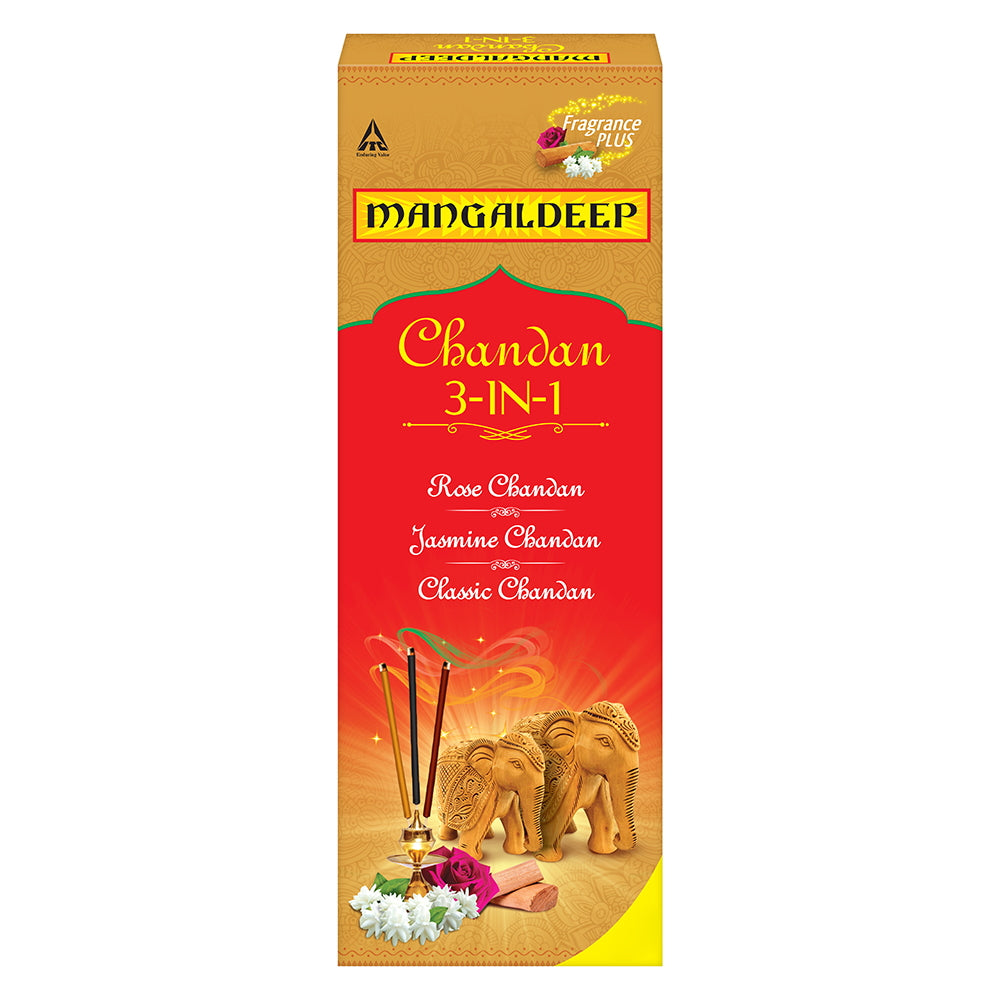 Mangaldeep Chandan 3 In 1 Agarbatti - 226 g