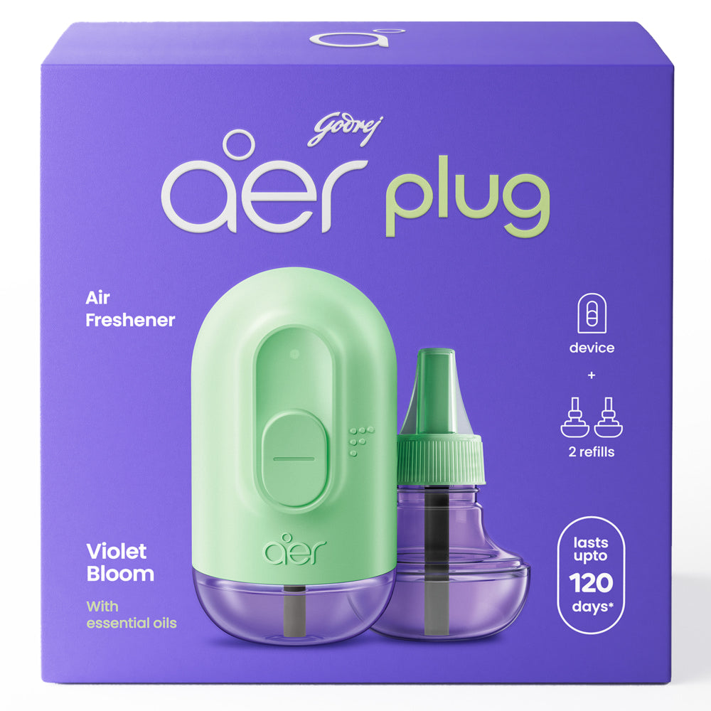 Godrej Aer Plug Violet Bloom (1Machine + 2 Refills X 20ml) - 1 U
