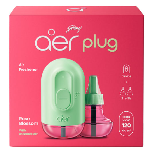 Godrej Aer Plug Rose Blossom (1Machine + 2 Refills X 20ml) - 1 U