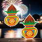 JB Homes Happy Diwali Kalash Shape Paper Hanging (HG 3359) - 10 Pieces - 1 U