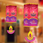 JB Homes Happy Diwali Paper Hanging Kandeel Diya (HG 3113) - 10 Pieces - 1 U