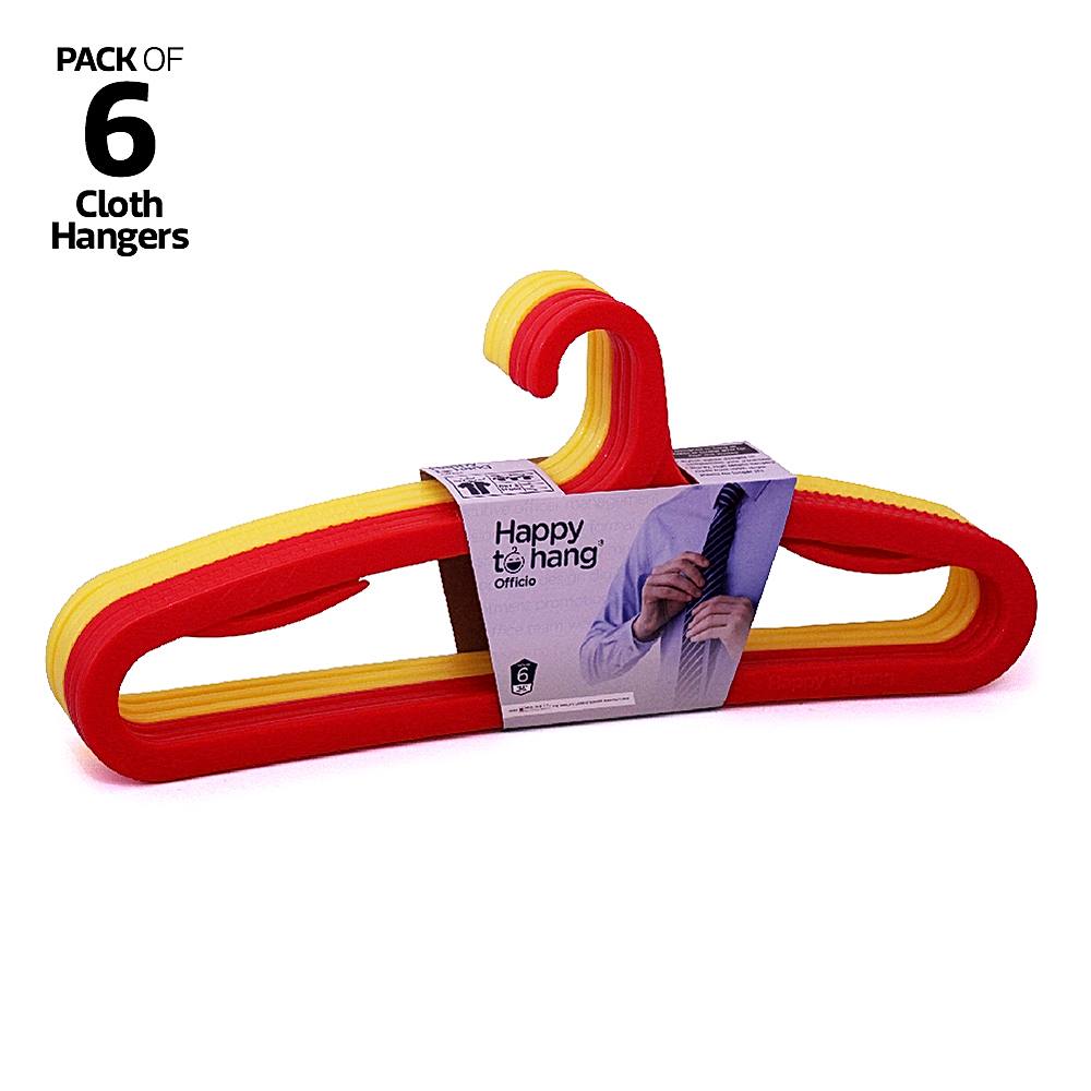 Happy To Hang Officio Hangers Red & Yellow - 6 U