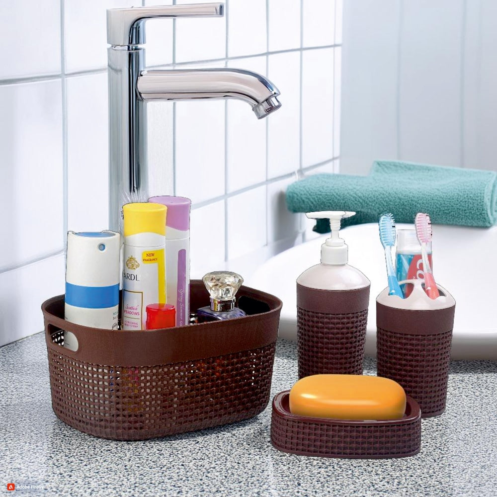 Joyo Filo Bathroom Accessories Set (Brown) - Set of 4 - 1 U