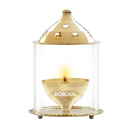 Brass Borosil Akhand Diya Large - 1 U