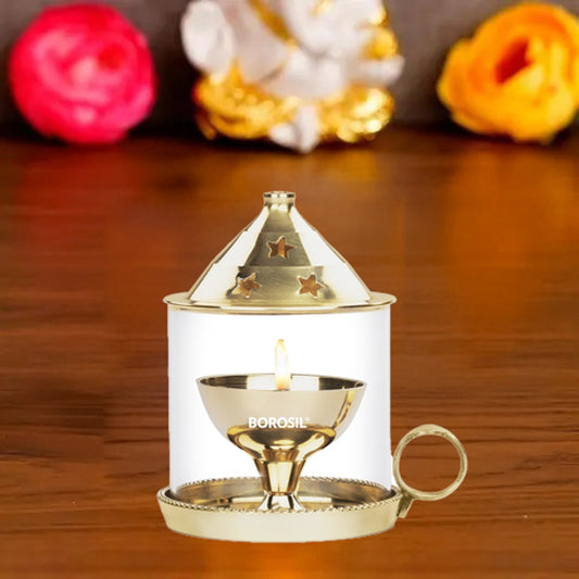 Brass Borosil Mangal Diya Medium - 1 U