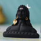 Ecraftindia Handcrafted Polyresin Black Adiyogi Lord Shiva Statue - 1 U
