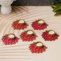 Ecraftindia Lotus Flower Tea Light Candle Holders Golden & Pink - Set of 6 - 6 U