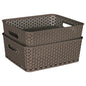 Kolorr Plastic Royal Medium Basket (Light Brown) 6 L - Set Of 2 - 2 U