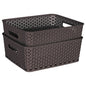 Kolorr Plastic Royal Medium Basket (Dark Brown) 6 L - Set Of 2 - 2 U