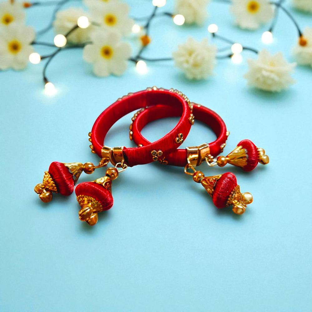 House Of Festival Free Size Open Kangan Red Pair - 1 Unit