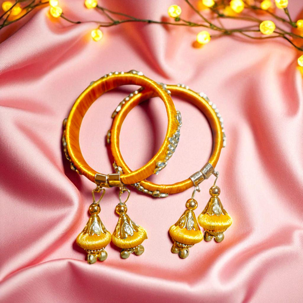 House Of Festival Free Size Open Kangan Yellow Pair - 1 Unit
