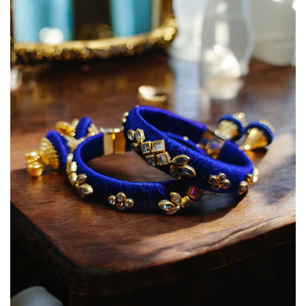 House Of Festival Free Size Open Kangan Navy Blue Pair - 1 Unit