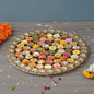 eCraftindia Metal Handcrafted Floral Designer 56 Bhog Thali - Golden - 1 Unit
