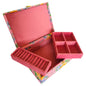 Karv Lockable Printed Faux Leather Jewellery Box - Large (Pink) - 1 U