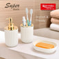 Rishabh Superbath Stylish Bathroom Accessories Set (White) - Set Of 3 - 3 U