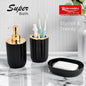 Rishabh Superbath Stylish Bathroom Accessories Set (Black) - Set Of 3 - 3 U