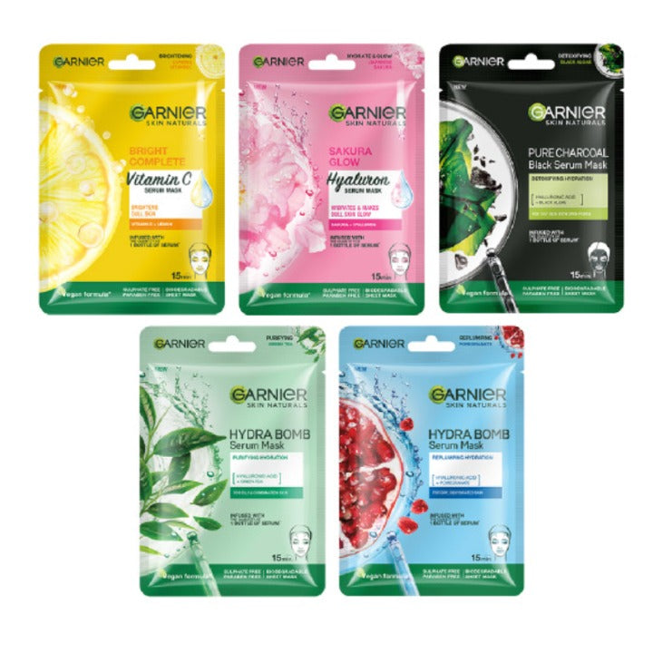Skin Naturals Set of 5 Serum Face Sheet Masks for All Skin Types - 140 g
