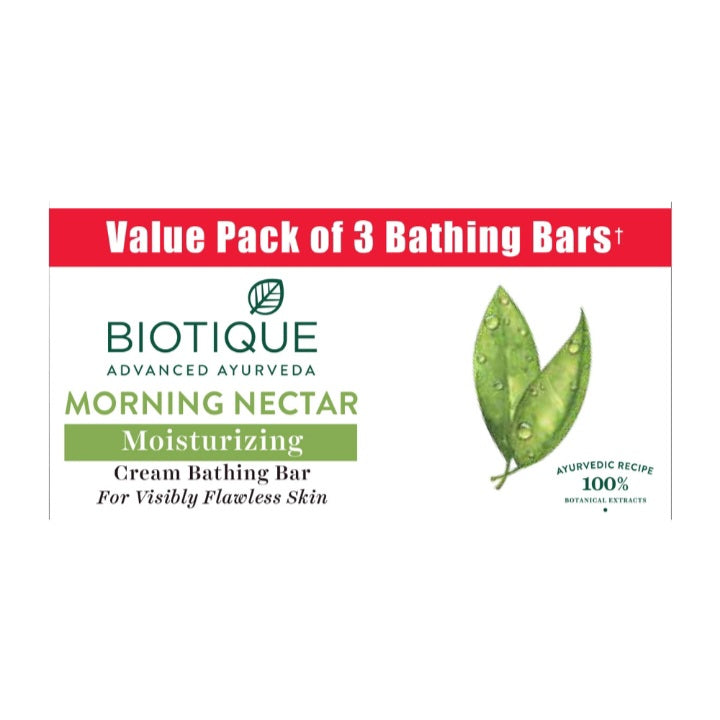 Biotique Morning Nectar Moisturizing Cream Bathing Bar : 3x125 gm