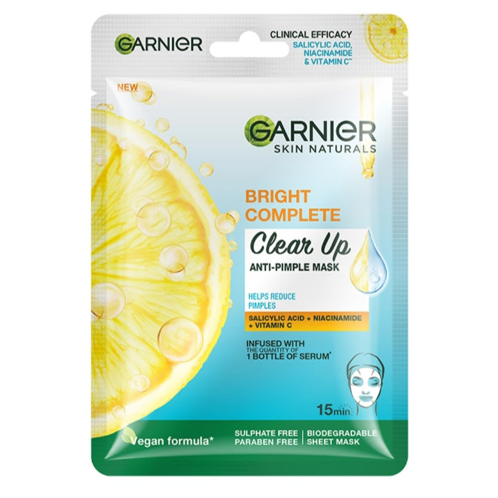 Garnier Bright Complete Clear Up Anti Pimple Mask : 23 gms