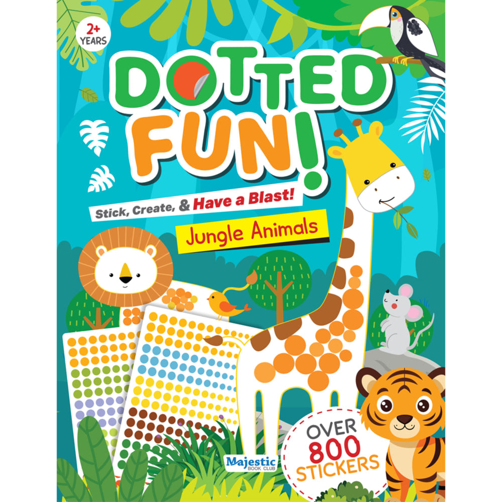 Jungle Animal Fun Dotted Sticker Book | Majestic | Children's Activity Book - 1 Unit