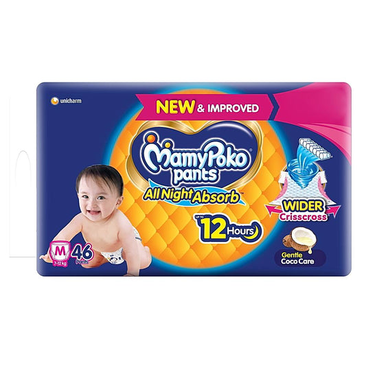 Mamy Poko Pants All Night Absorb - Medium (7-12 kg) - 46 U