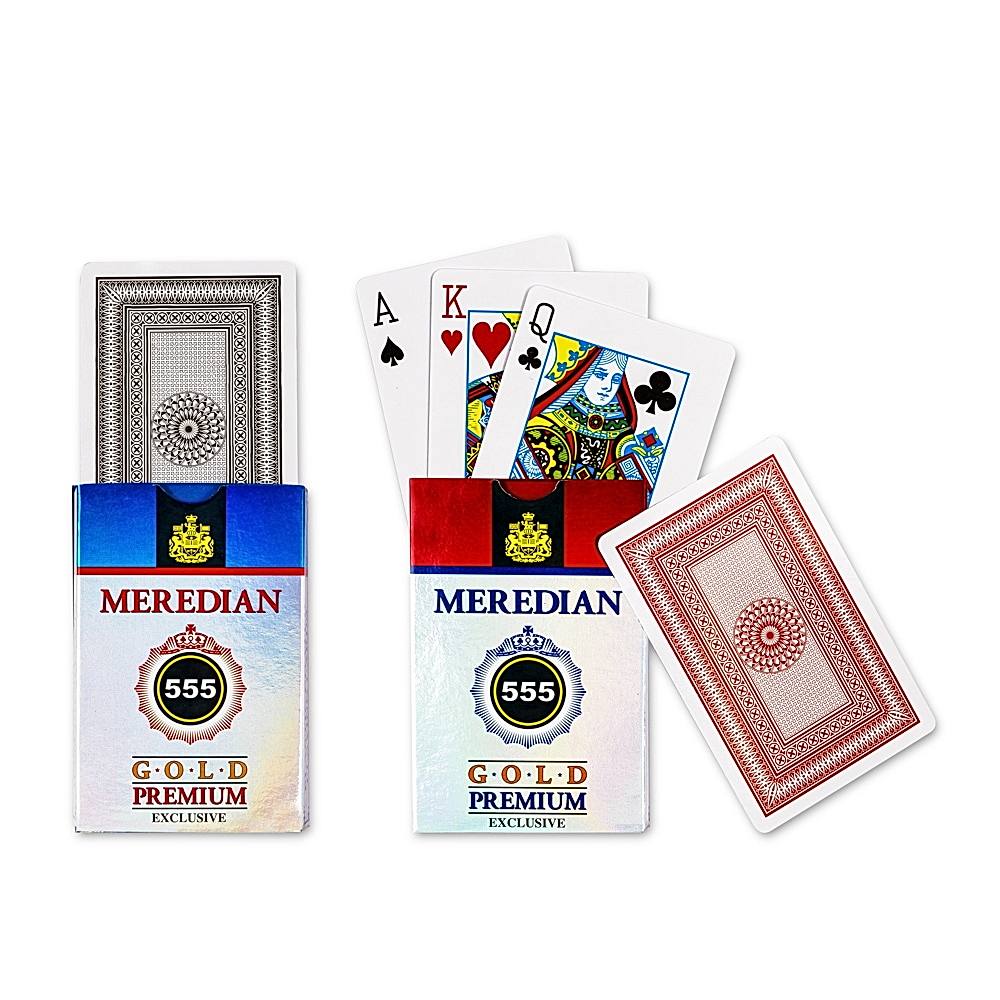 Parksons Playing Cards Plastic Coated Meredian 555 Gold Premium - 1 U