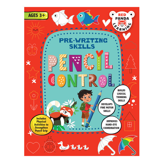 Pre-Writing Skills Pencil Control | Red Panda | Children's Activity Book - 1 Unit