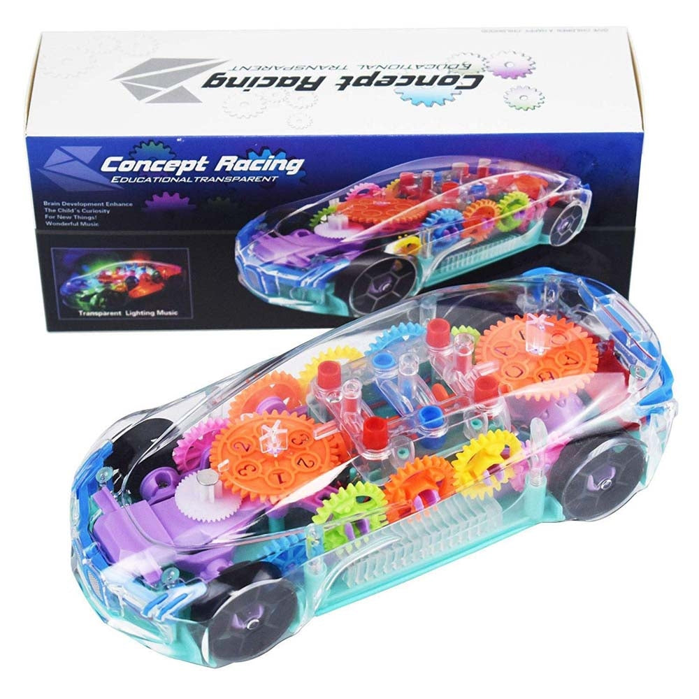 Toyshine Concept Musical & 3D Lights Transparent Car - Multicolour - 1 U