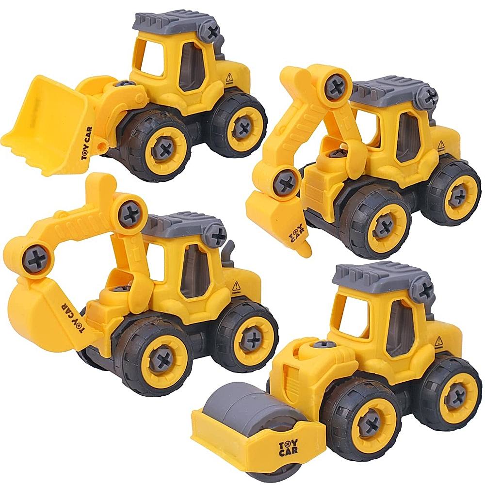 Toyshine DIY Construction Engineering Car Toy Set - Yellow (Pack Of 4) - 1 U