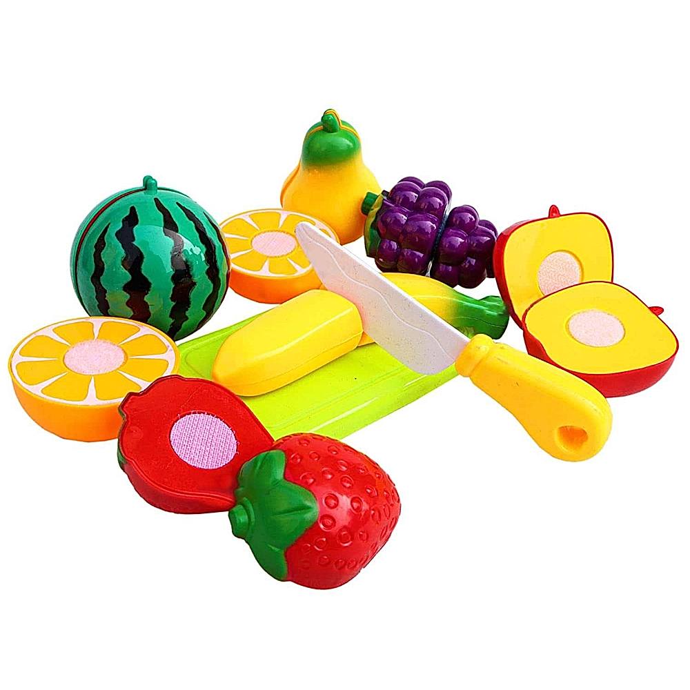 Toyshine Realistic Sliceable Fruit Cutting Play Toy Set - Assorted (7 Pieces) - 1 U