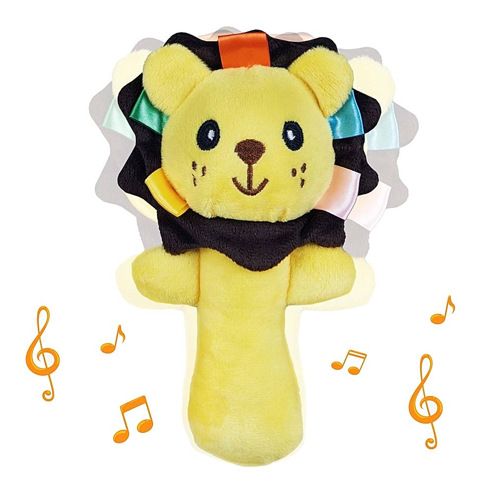 Toyshine Soft Baby Rattle Plush Stuffed Animal For Kids - Multicolour - 1 U