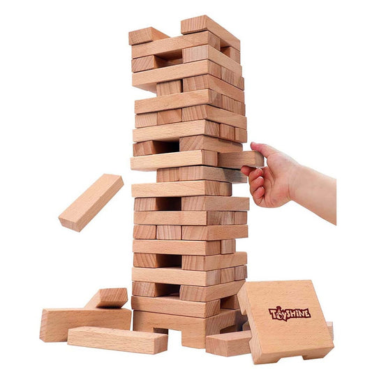 Toyshine Wooden 54 Pcs Building Blocks Stacking Game - Wooden - 1 U
