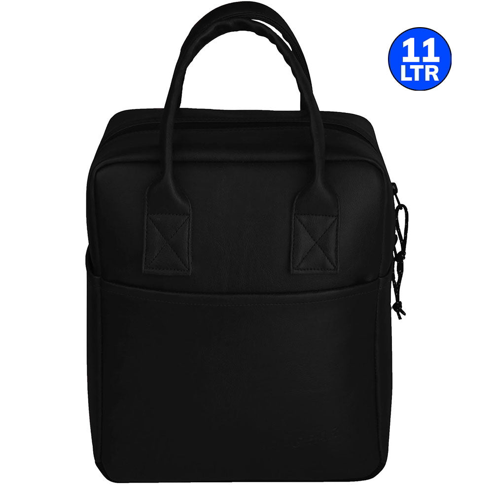F Gear Synthetic Leather Modish Lunch Bag (Black) - 11 L - 1 U
