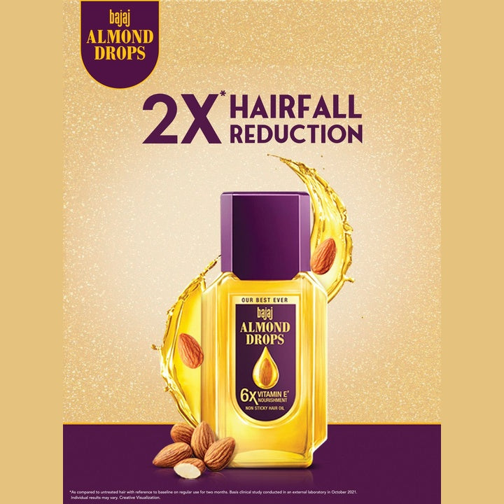 BAJAJ CONSUMER CARE Almond Drops 6X Vitamin E Nourishment Non-Sticky Hair Oil - 650 ml